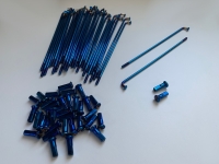 Set: Speichen mit Nippel - 143,5mm M3,5 in blau -...